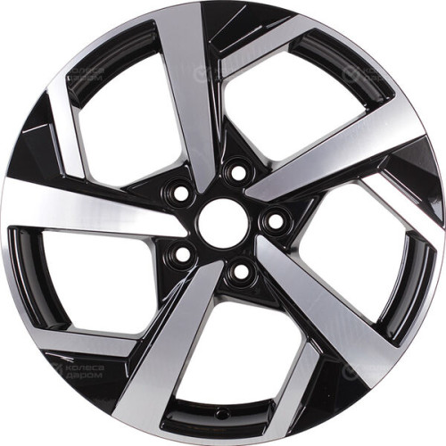 Колесный диск Carwel Тенис 1712 7xR17 5x110 ET46 DIA63.3 черный глянцевый с полированной лицевой частью