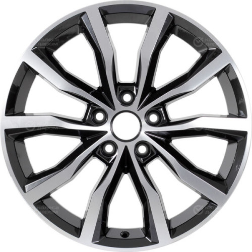 Колесный диск КиК Портер 7.5xR18 5x114.3 ET35 DIA67.1 черный глянцевый с полированными элементами лицевой поверхности