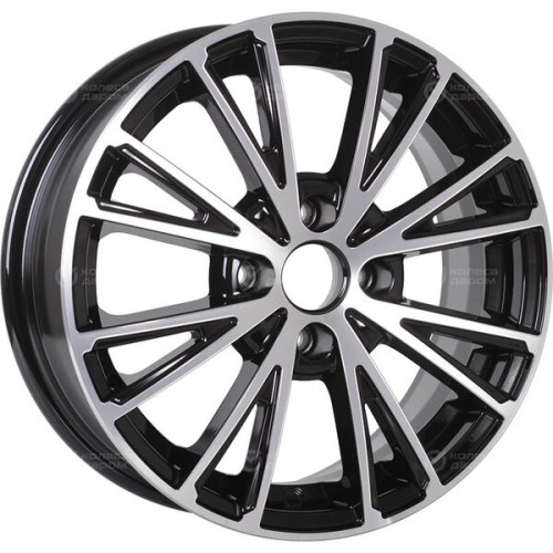 Колесный диск КиК Меандр 6xR15 4x100 ET45 DIA67.1 черный глянцевый с полированными элементами лицевой поверхности