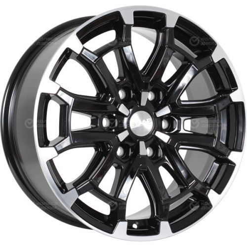 Колесный диск СКАД Авилис 8xR18 6x114.3 ET46 DIA67.1 черный глянцевый с полированной лицевой поверхностью