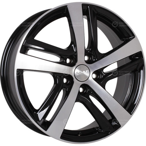 Колесный диск СКАД Сеул 6.5xR17 5x114.3 ET48 DIA67.1 черный глянцевый с полированной лицевой поверхностью