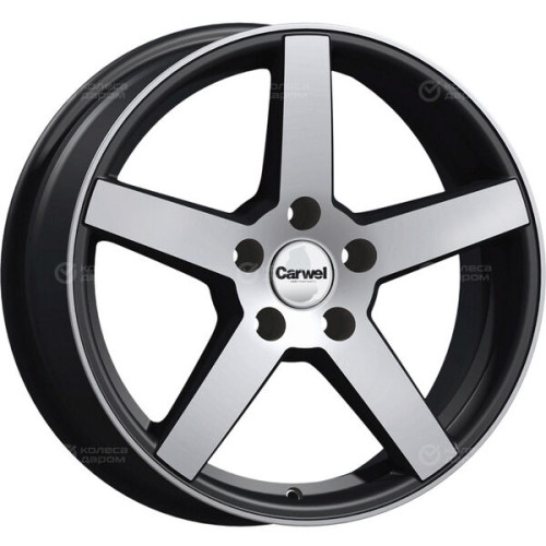 Колесный диск Carwel Дон 261 7xR17 5x114.3 ET35 DIA67.1 чёрный глянцевый с полированной лицевой поверхностью
