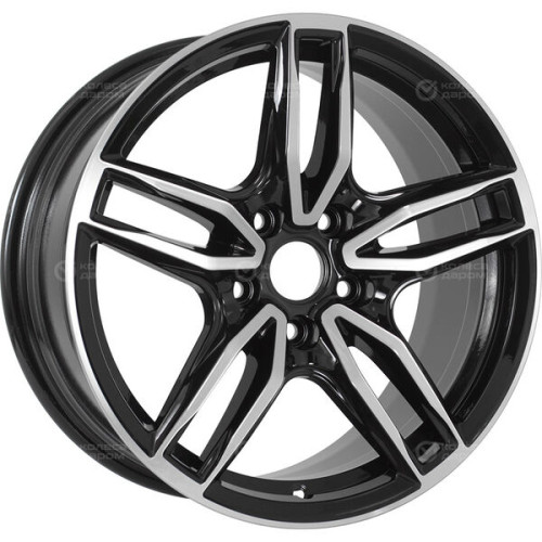 Колесный диск КиК Бартон 8xR17 5x114.3 ET43 DIA67.1 черный глянцевый с полированными элементами лицевой поверхности
