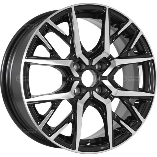 Колесный диск WUP Up124 6.5xR16 4x100 ET45 DIA67.1 черный глянцевый с полированными элементами лицевой поверхности