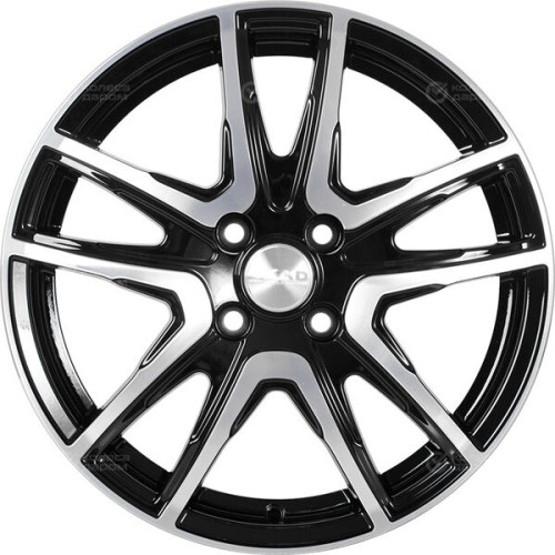 Колесный диск СКАД Сидней 6xR16 5x114.3 ET43 DIA67.1 (уценка) черный глянцевый с полированной лицевой поверхностью