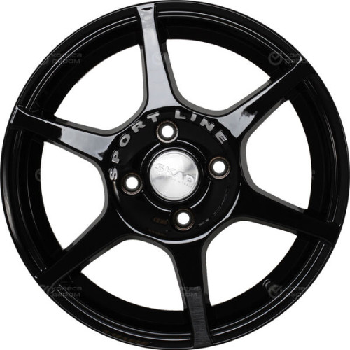 Колесный диск СКАД Ягуар 5.5xR14 4x100 ET38 DIA67.1 черный глянцевый с полированной лицевой поверхностью