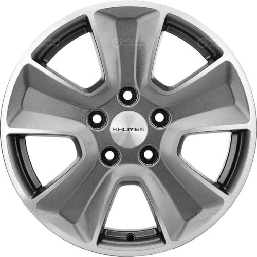 Колесный диск KHOMEN KHW1601 (Huyndai/Kia) 6.5xR16 5x114.3 ET43 DIA67.1 насыщенный темно-серый полностью полированный
