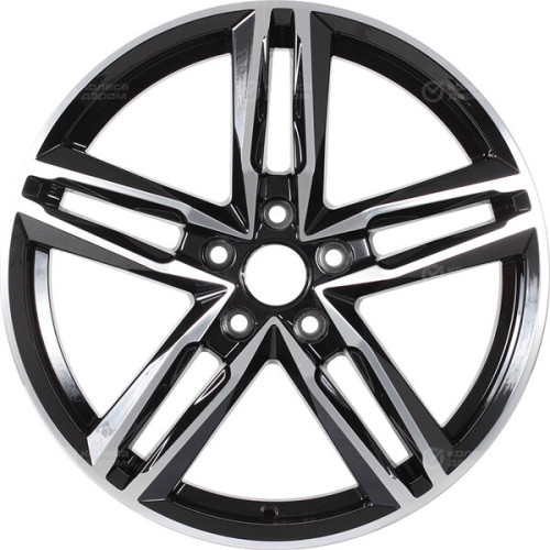Колесный диск Carwel Малык 140 7.5xR18 5x114.3 ET45 DIA66.1 чёрный глянцевый с полированной лицевой поверхностью