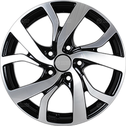 Колесный диск КиК Палермо 6.5xR16 5x114.3 ET40 DIA67.1 (уценка) черный глянцевый с полированными элементами лицевой поверхности