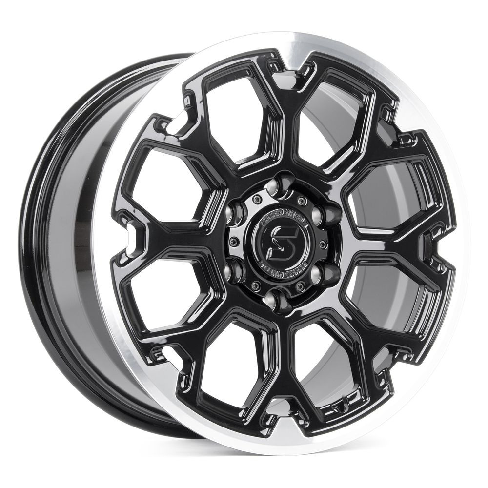 Легковой диск Skill Wheels SV111 9x18 6x139,7 ET45 95,1 чёрный глянцевый + полированный обод