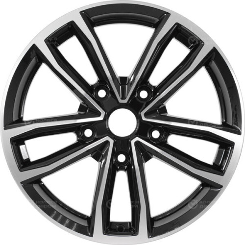 Колесный диск КиК Каланг 6.5xR17 5x139.7 ET40 DIA98.1 черный глянцевый с полированными элементами лицевой поверхности