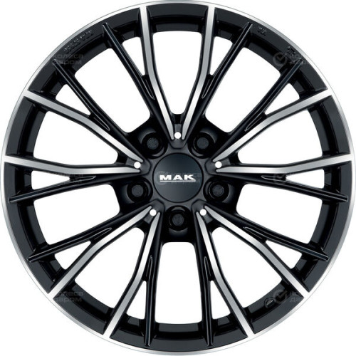 Колесный диск MAK Mark 8xR18 5x120 ET52 DIA72.6 черный глянцевый с полированной лицевой частью
