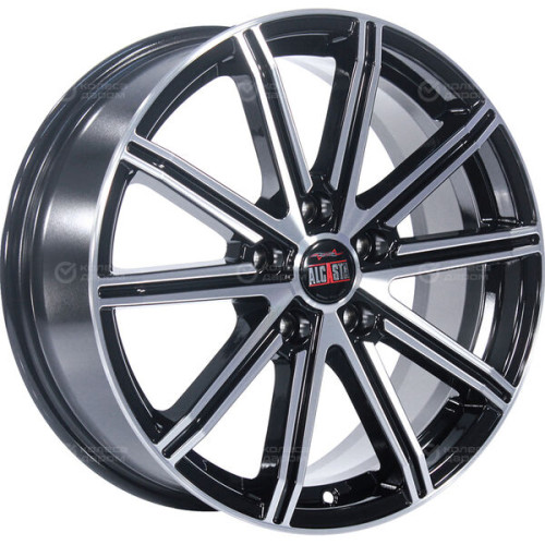 Колесный диск Alcasta M64 7xR17 5x114.3 ET45 DIA54.1 черный глянцевый с полированной лицевой частью