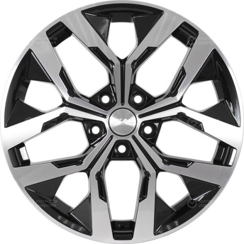 Колесный диск СКАД Ламберт 7.5xR18 5x108 ET47 DIA60.1 (уценка) черный глянцевый с полированной лицевой поверхностью
