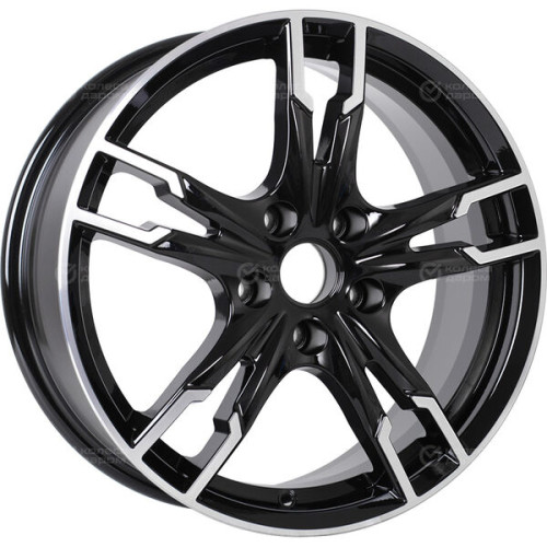 Колесный диск КиК Солар 7xR17 4x100 ET41 DIA60.1 черный глянцевый с полированными элементами лицевой поверхности