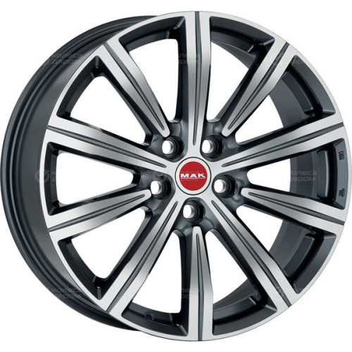 Колесный диск MAK Birmingham 8.5xR19 5x120 ET47 DIA65.1 серый с полированной лицевой частью