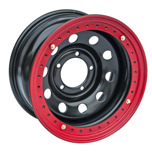 Легковой диск Off Road Wheels Тойота Ленд Крузер 100 с бедлоком (красный) 8x16 5x150 ET-14 113 черный