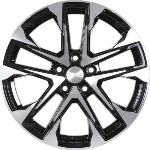Колесный диск СКАД АТАКОР 7xR17 5x114.3 ET37 DIA66.6 черный глянцевый с полированной лицевой поверхностью