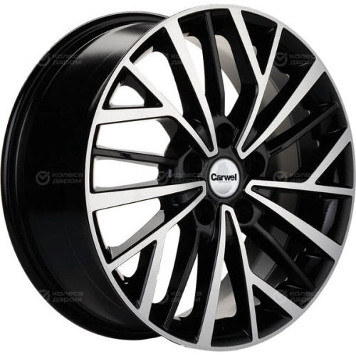 Колесный диск Carwel Токо 1717 7xR17 5x114.3 ET43.5 DIA67.1 черный глянцевый с полированной лицевой частью