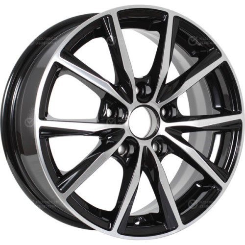 Колесный диск Carwel Гамма 115 6xR15 5x114.3 ET45 DIA67.1 чёрный глянцевый с полированной лицевой поверхностью