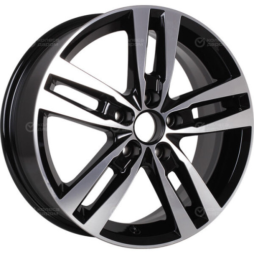 Колесный диск КиК Rassvet 6.5xR16 5x114.3 ET45 DIA66.1 черный глянцевый с полированными элементами лицевой поверхности