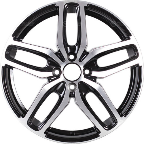 Колесный диск Carwel Виви 199 6.5xR17 5x114.3 ET38 DIA67.1 чёрный глянцевый с полированной лицевой поверхностью