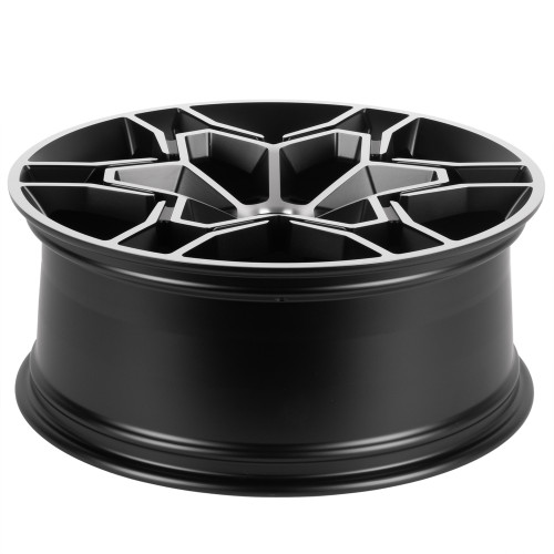 Легковой диск Skill Wheels SV648-SK363 9x22 6x139,7 ET19 77,8 чёрный матовый + полированные спицы