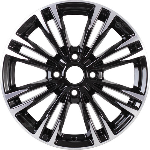 Колесный диск СКАД Ламар 6.5xR16 4x100 ET40 DIA67.1 черный глянцевый с полированными элементами лицевой поверхности