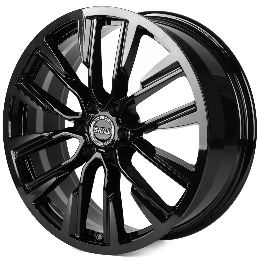 Легковой диск Skill Wheels SV946-CS410 8x20 6x114,3 ET46 67,1 чёрный глянцевый + полированные спицы + лак SH52