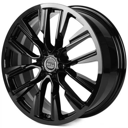Легковой диск Skill Wheels SV946-CS410 8x20 6x114,3 ET46 67,1 чёрный глянцевый + полированные спицы + лак SH52