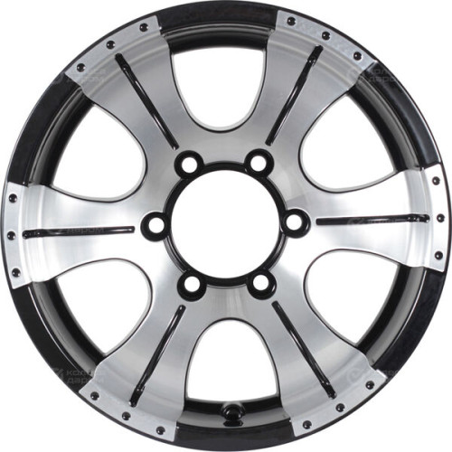 Колесный диск КиК Байконур 7xR15 5x139.7 ET-5 DIA108.5 черный глянцевый с полированными элементами лицевой поверхности