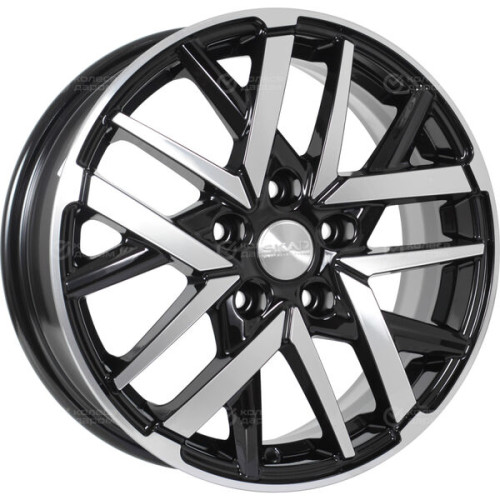 Колесный диск СКАД Босфор 6xR16 5x114.3 ET43 DIA67.1 черный глянцевый с полированной лицевой поверхностью