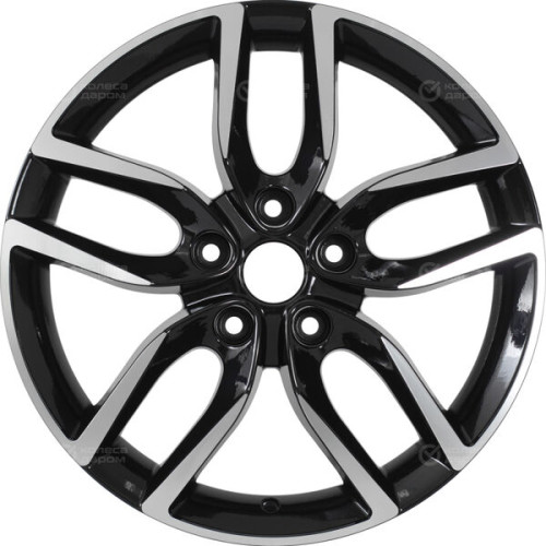 Колесный диск KHOMEN KHW1708 (17_ZV Chery tigo) 6.5xR17 5x108 ET33 DIA60.1 глянцевый черный с полированной лицевой частью