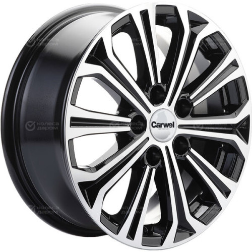 Колесный диск Carwel Кудро 1610 6.5xR16 5x112 ET46 DIA57.1 черный глянцевый с полированной лицевой частью