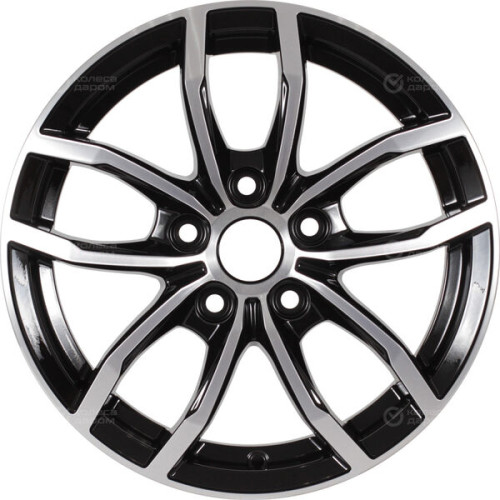 Колесный диск КиК Фрост 6.5xR15 5x100 ET38 DIA57.1 черный глянцевый с полированными элементами лицевой поверхности