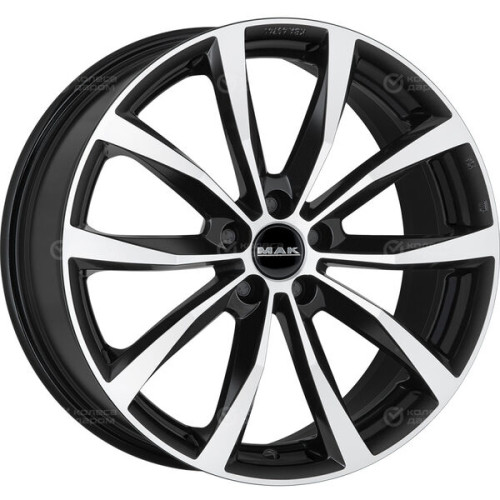 Колесный диск MAK WOLF 7.5xR18 5x114.3 ET45 DIA67.1 черный глянцевый с полированной лицевой частью