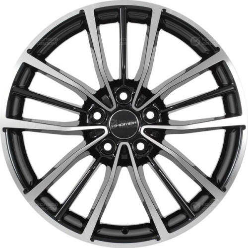 Колесный диск KHOMEN KHW1812 (Chery Tiggo 4/Tiggo 7 Pro) 7xR18 5x108 ET33 DIA60.1 глянцевый черный с полированной лицевой частью