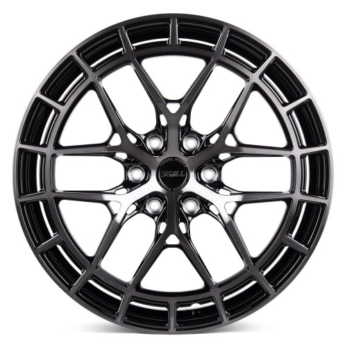 Легковой диск Skill Wheels SV399 9x20 6x139,7 ET19 77,8 чёрный глянцевый + полированные спицы + тёмный лак