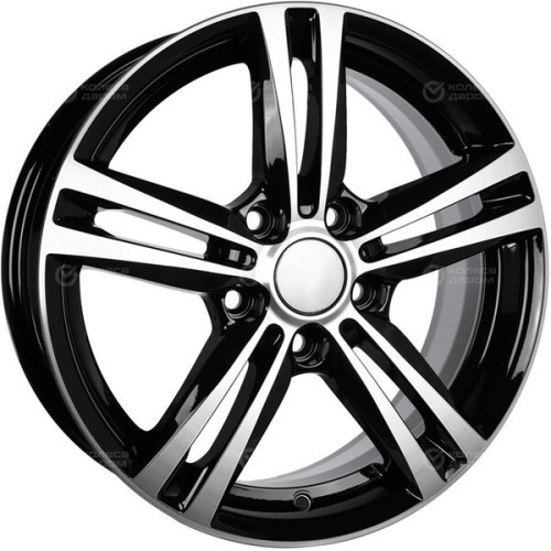 Колесный диск Carwel Амут 217 6xR16 5x112 ET43 DIA57.1 чёрный глянцевый с полированной лицевой поверхностью