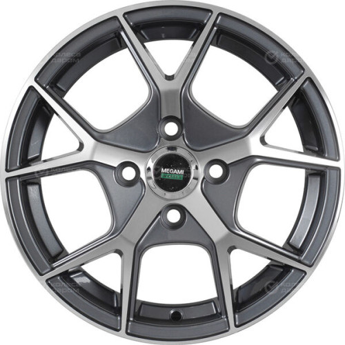 Колесный диск Megami MGM-18 6xR15 4x100 ET50 DIA60.1 насыщенный темно-серый полностью полированный