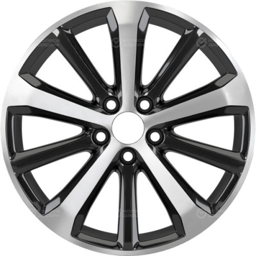 Колесный диск Replay KI233 7.5xR18 5x114.3 ET49.5 DIA67.1 черный глянцевый с полированной лицевой частью