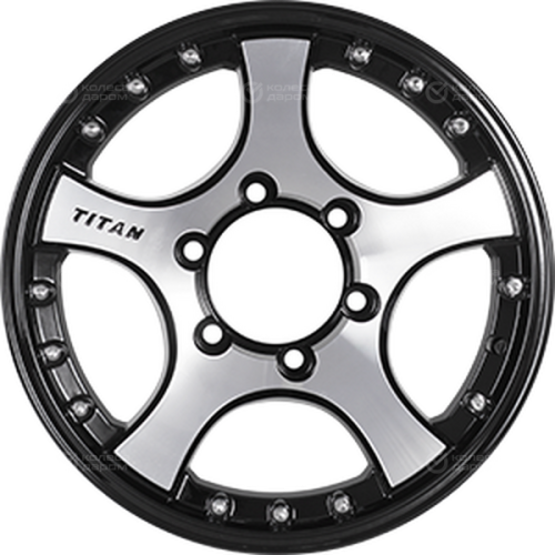Колесный диск СКАД Титан 7xR16 5x139.7 ET20 DIA109.7 черный глянцевый с полированной лицевой поверхностью