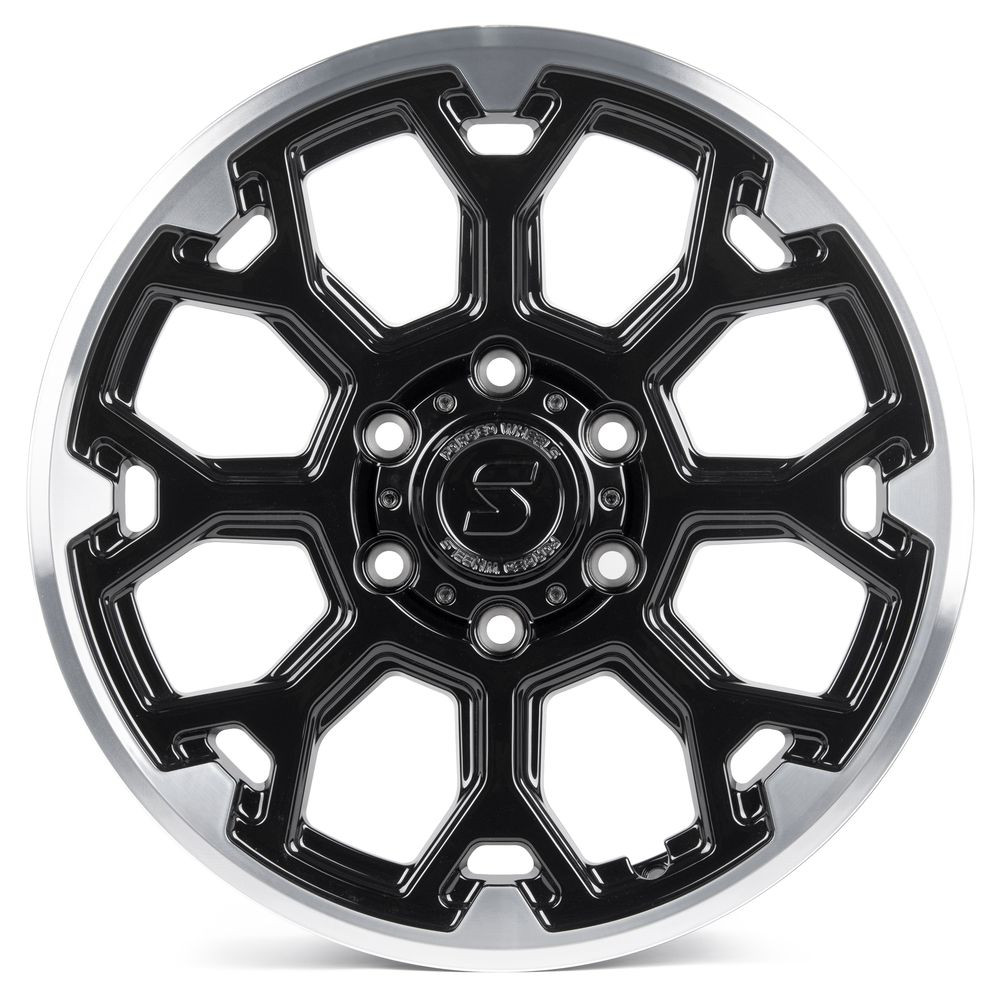Легковой диск Skill Wheels SV111 9x18 6x139,7 ET45 95,1 чёрный глянцевый + полированный обод