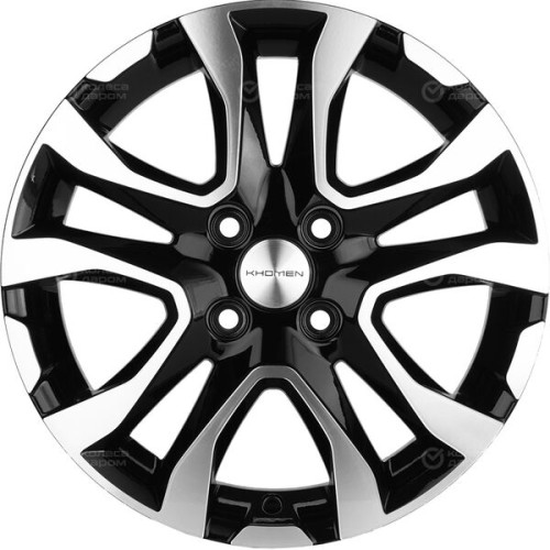 Колесный диск KHOMEN KHW1503 (X-RAY) 6xR15 4x100 ET40 DIA60.1 глянцевый черный с полированной лицевой частью