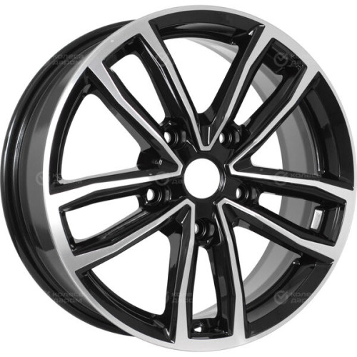 Колесный диск КиК Каланг 6.5xR17 5x114.3 ET37 DIA66.6 черный глянцевый с полированными элементами лицевой поверхности