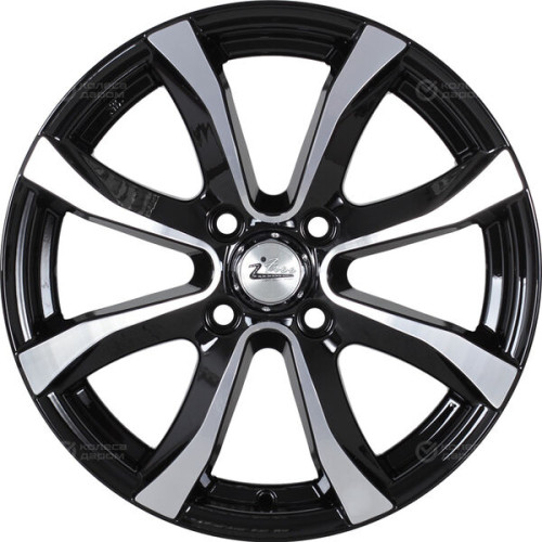 Колесный диск iFree Дайс 6xR15 4x100 ET48 DIA54.1 чёрный глянцевый с полированной лицевой частью