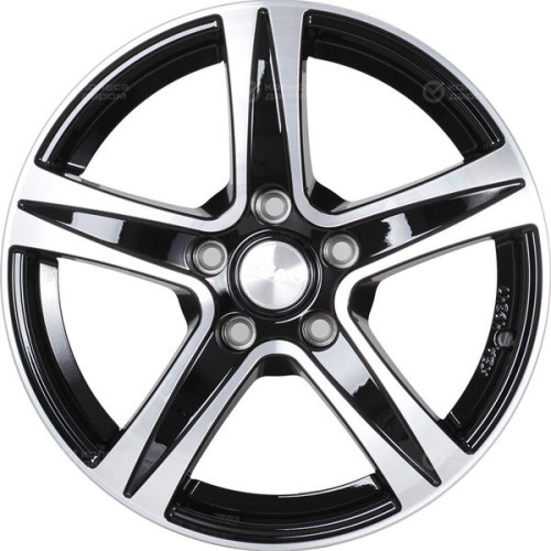 Колесный диск СКАД Sakura 6.5xR15 5x100 ET35 DIA57.1 черный глянцевый с полированной лицевой поверхностью