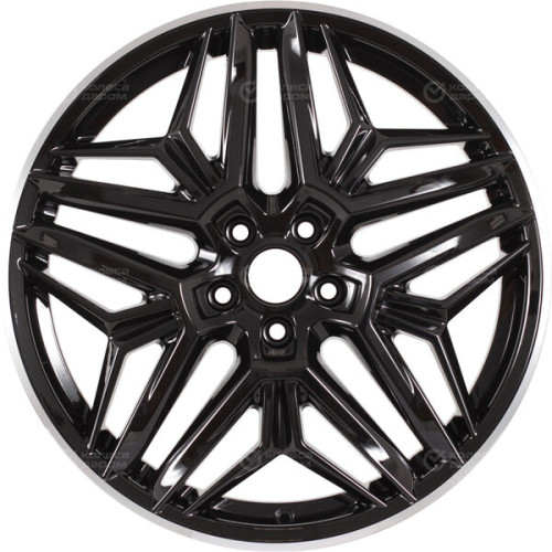 Колесный диск КиК Колумб 7xR19 5x108 ET36 DIA65.1 черный глянцевый с полированными элементами лицевой поверхности