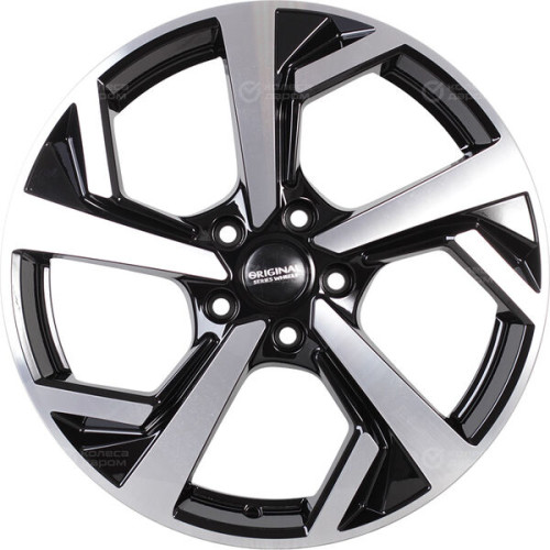 Колесный диск СКАД KL-328 7xR18 5x108 ET43 DIA65.1 черный глянцевый с полированной лицевой поверхностью