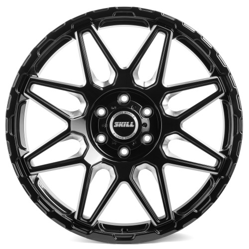 Легковой диск Skill Wheels SV227-CT398 9x22 6x139,7 ET19 106,1 чёрный глянцевый + полированные спицы